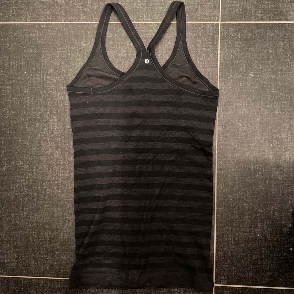 Lululemon black striped training tank